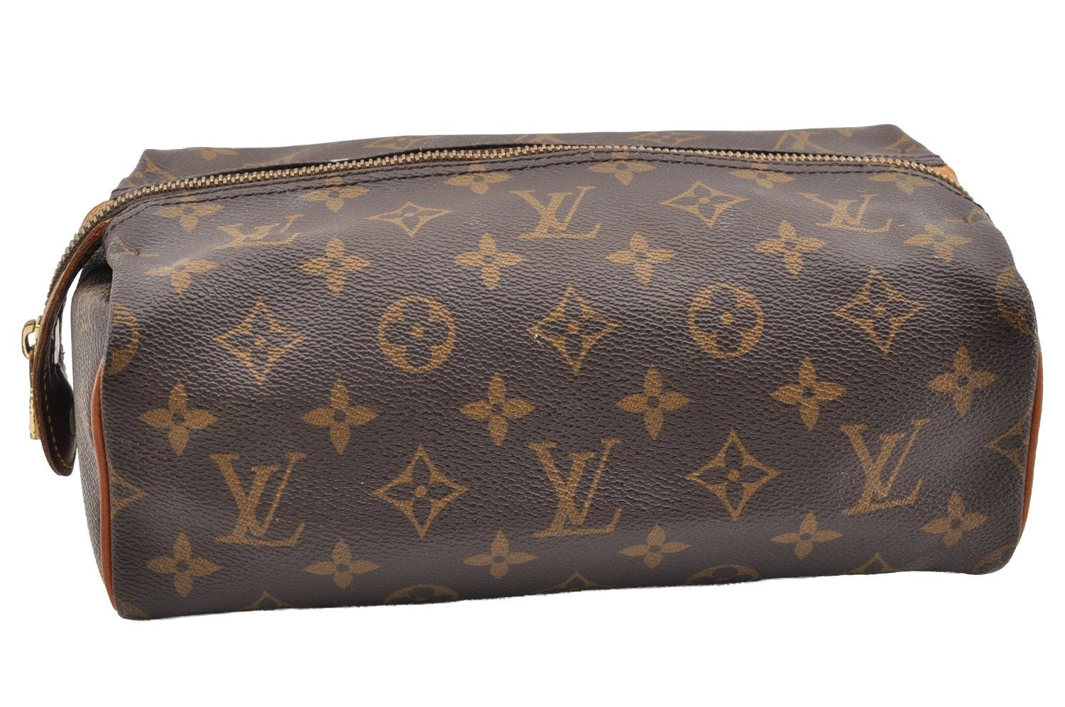 Authentic Louis Vuitton Monogram Trousse Patte Pression Pouch M47636 Junk 6909I