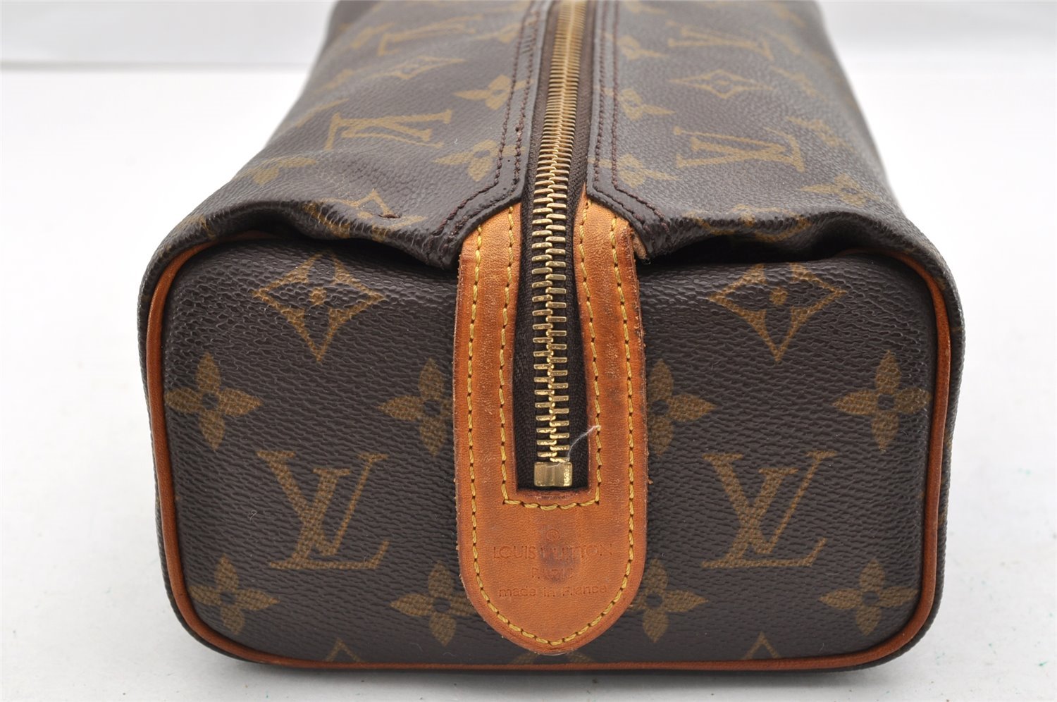Authentic Louis Vuitton Monogram Trousse Patte Pression Pouch M47636 Junk 6909I