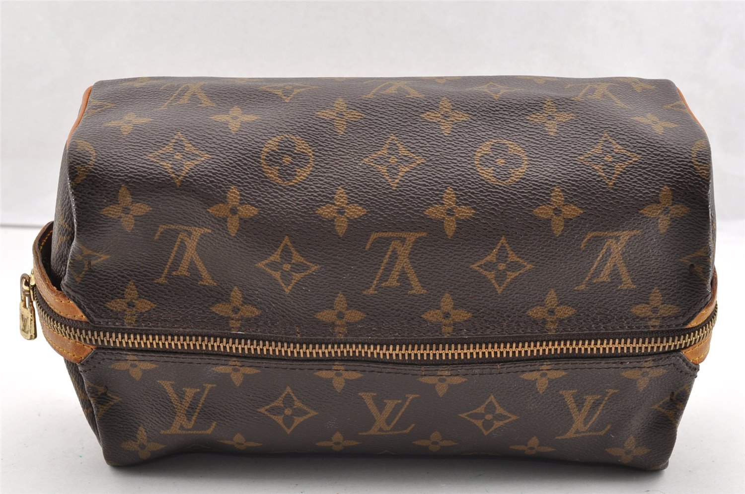 Authentic Louis Vuitton Monogram Trousse Patte Pression Pouch M47636 Junk 6909I