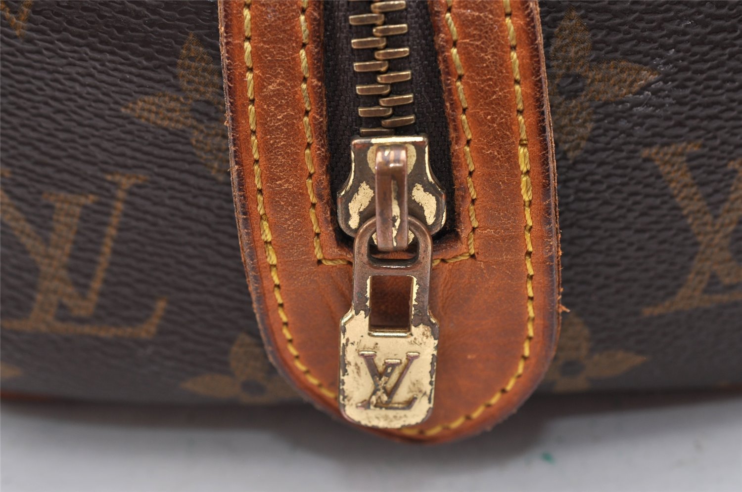 Authentic Louis Vuitton Monogram Trousse Patte Pression Pouch M47636 Junk 6909I