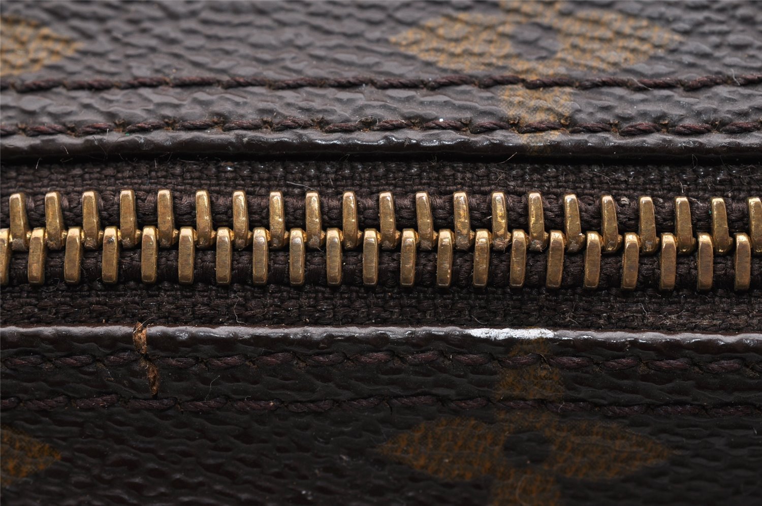 Authentic Louis Vuitton Monogram Trousse Patte Pression Pouch M47636 Junk 6909I