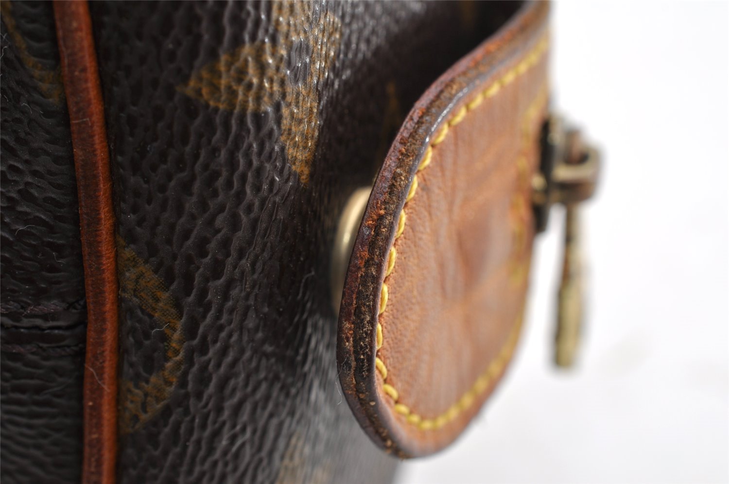 Authentic Louis Vuitton Monogram Trousse Patte Pression Pouch M47636 Junk 6909I