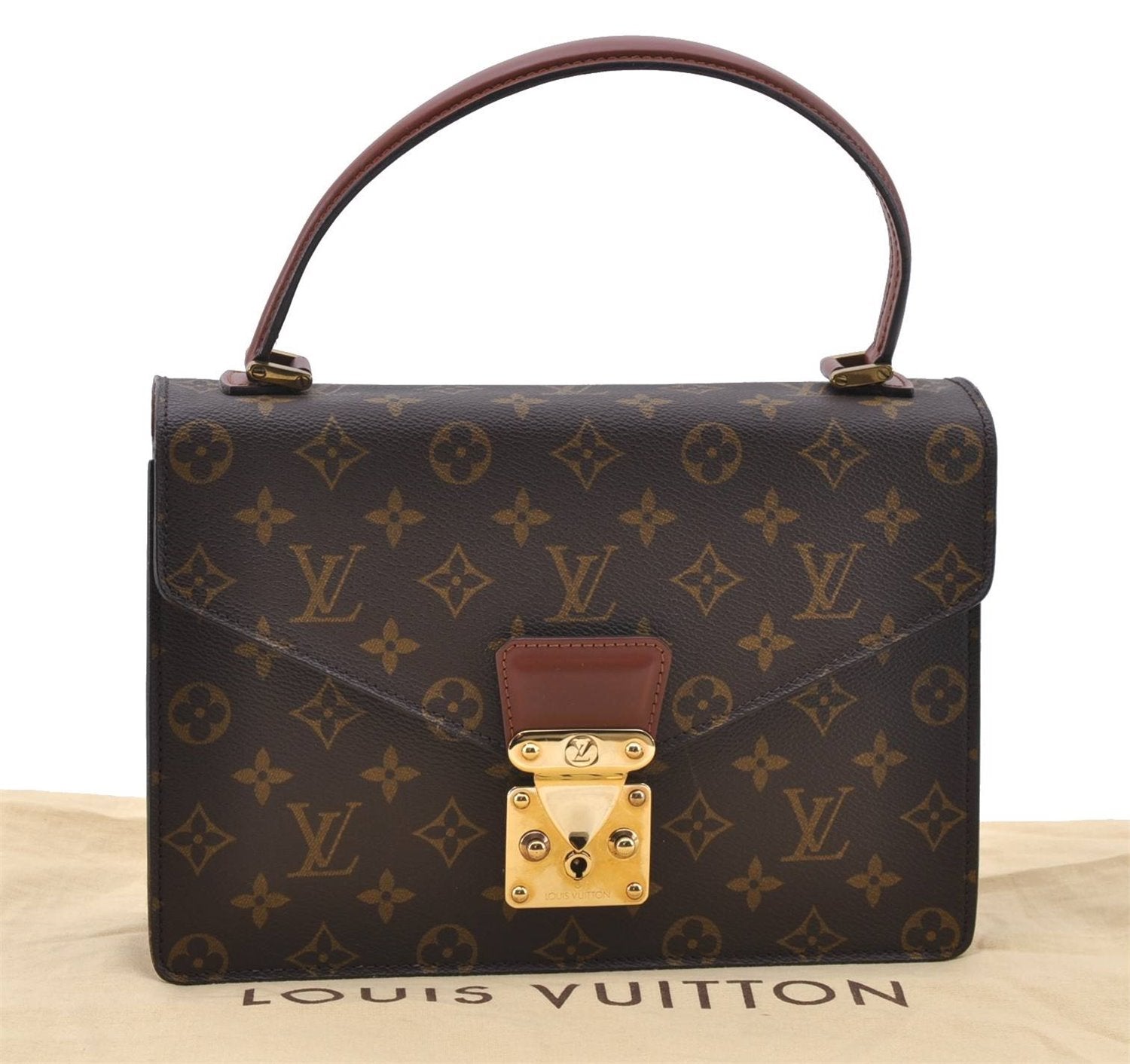 Authentic LOUIS VUITTON Monogram Concorde Hand Bag Purse M51190 LV 6910C