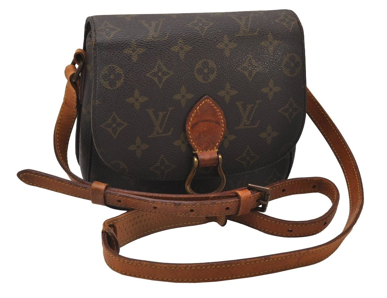 Auth Louis Vuitton Monogram Saint Cloud MM Shoulder Cross Bag Old Model LV 6910I