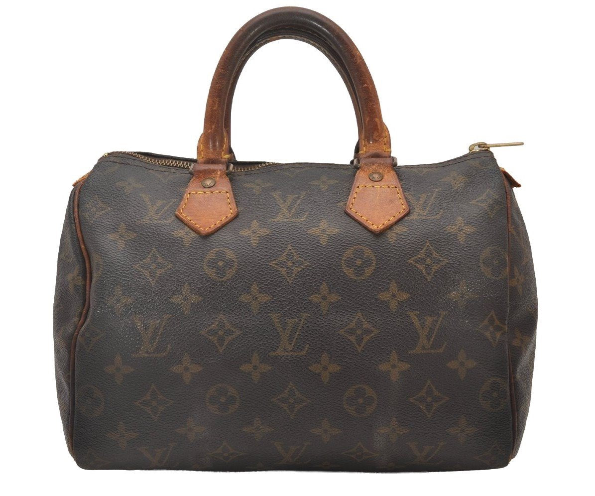 Authentic Louis Vuitton Monogram Speedy 25 Boston Hand Bag Old Model LV 6911I