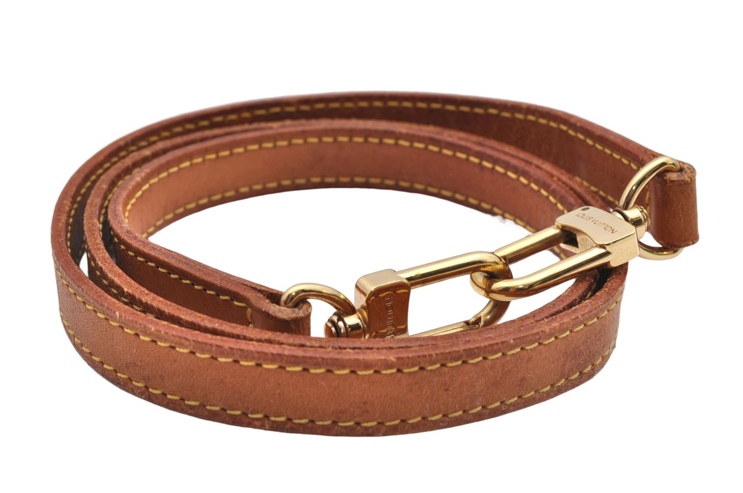 Authentic Louis Vuitton Leather Shoulder Strap Beige 39.4