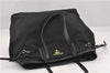 Authentic PRADA Nylon Tessuto Saffiano Leather Shoulder Tote Bag Black 6912F