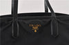 Authentic PRADA Nylon Tessuto Saffiano Leather Shoulder Tote Bag Black 6912F