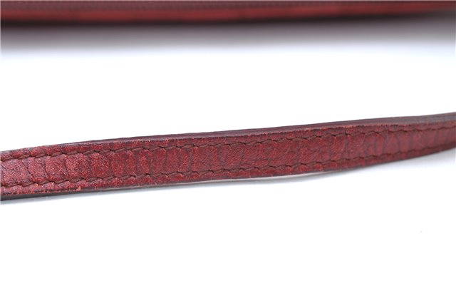 Authentic GUCCI Vintage Hand Bag Pouch Purse GG Canvas Leather 07198 Red 6913E