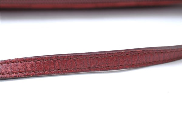 Authentic GUCCI Vintage Hand Bag Pouch Purse GG Canvas Leather 07198 Red 6913E