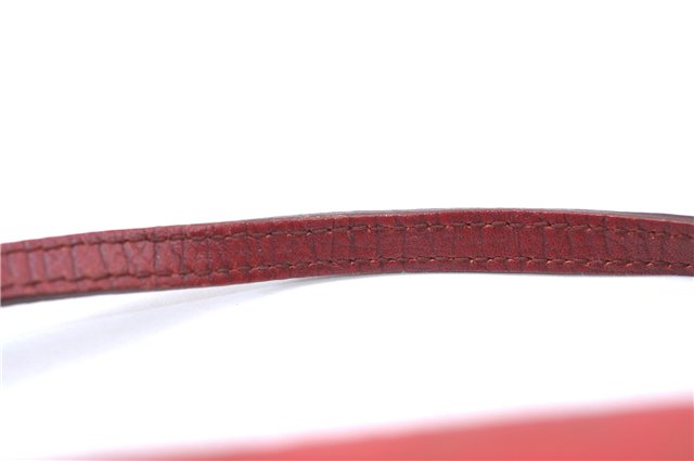 Authentic GUCCI Vintage Hand Bag Pouch Purse GG Canvas Leather 07198 Red 6913E