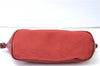 Authentic GUCCI Vintage Hand Bag Pouch Purse GG Canvas Leather 07198 Red 6913E