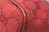 Authentic GUCCI Vintage Hand Bag Pouch Purse GG Canvas Leather 07198 Red 6913E