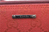 Authentic GUCCI Vintage Hand Bag Pouch Purse GG Canvas Leather 07198 Red 6913E