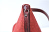 Authentic GUCCI Vintage Hand Bag Pouch Purse GG Canvas Leather 07198 Red 6913E