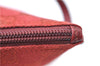Authentic GUCCI Vintage Hand Bag Pouch Purse GG Canvas Leather 07198 Red 6913E
