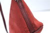 Authentic GUCCI Vintage Hand Bag Pouch Purse GG Canvas Leather 07198 Red 6913E