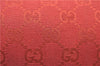 Authentic GUCCI Vintage Hand Bag Pouch Purse GG Canvas Leather 07198 Red 6913E