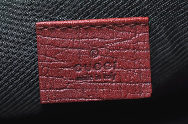 Authentic GUCCI Vintage Hand Bag Pouch Purse GG Canvas Leather 07198 Red 6913E
