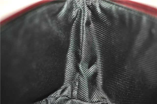 Authentic GUCCI Vintage Hand Bag Pouch Purse GG Canvas Leather 07198 Red 6913E