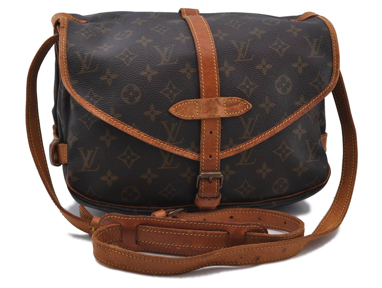 Auth LOUIS VUITTON Monogram Saumur 30 Shoulder Cross Body Bag M42256 LV 6914C