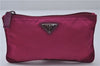 Authentic PRADA Nylon Leather Pouch Purse Pink 6914D