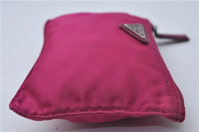 Authentic PRADA Nylon Leather Pouch Purse Pink 6914D