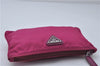 Authentic PRADA Nylon Leather Pouch Purse Pink 6914D