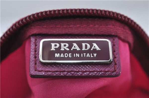 Authentic PRADA Nylon Leather Pouch Purse Pink 6914D