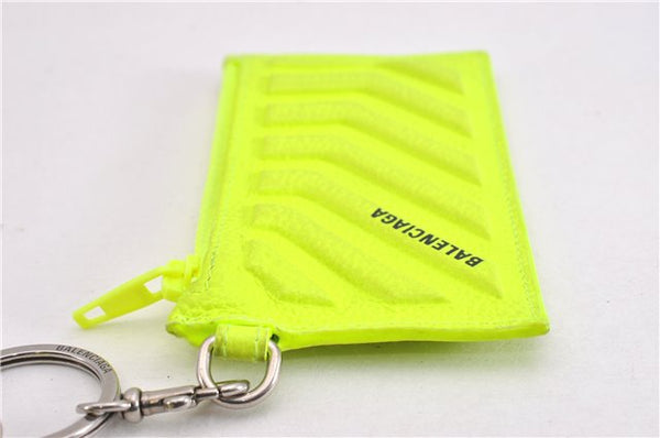 Authentic BALENCIAGA Cash Card Case On Key Ring Leather 683425 Green Box 6914F