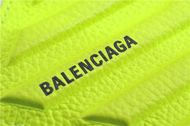 Authentic BALENCIAGA Cash Card Case On Key Ring Leather 683425 Green Box 6914F