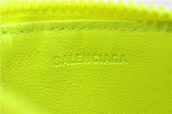 Authentic BALENCIAGA Cash Card Case On Key Ring Leather 683425 Green Box 6914F