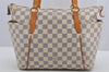 Authentic Louis Vuitton Damier Azur Totally PM Tote Bag White N41280 LV 6915I
