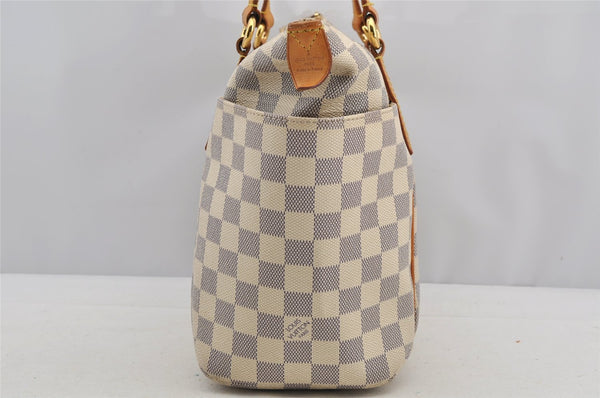Authentic Louis Vuitton Damier Azur Totally PM Tote Bag White N41280 LV 6915I