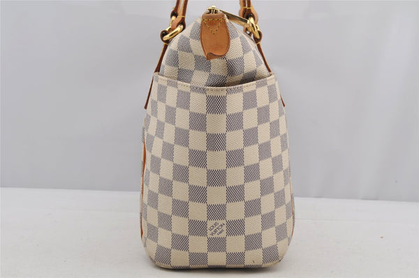 Authentic Louis Vuitton Damier Azur Totally PM Tote Bag White N41280 LV 6915I