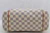 Authentic Louis Vuitton Damier Azur Totally PM Tote Bag White N41280 LV 6915I