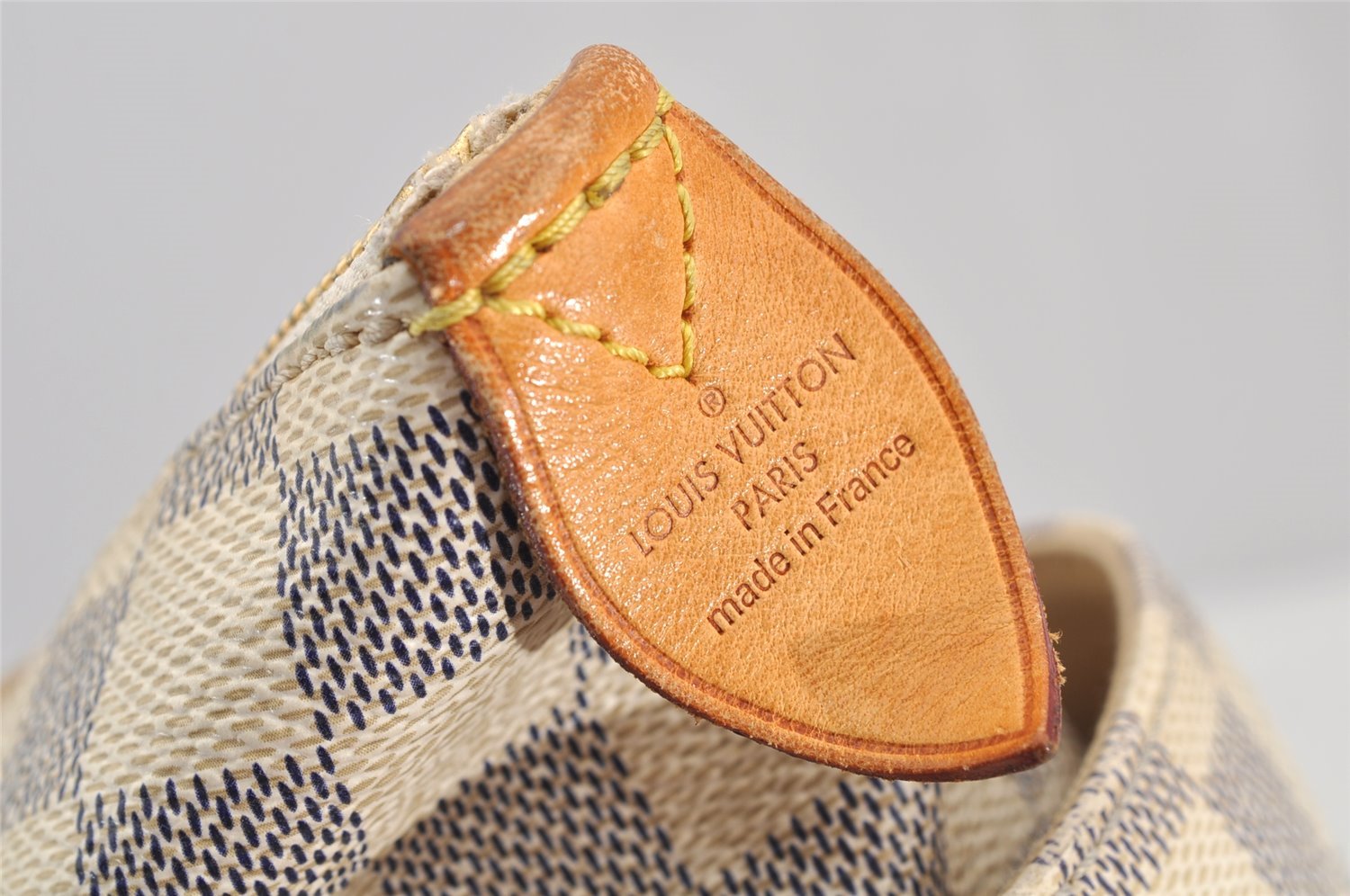 Authentic Louis Vuitton Damier Azur Totally PM Tote Bag White N41280 LV 6915I