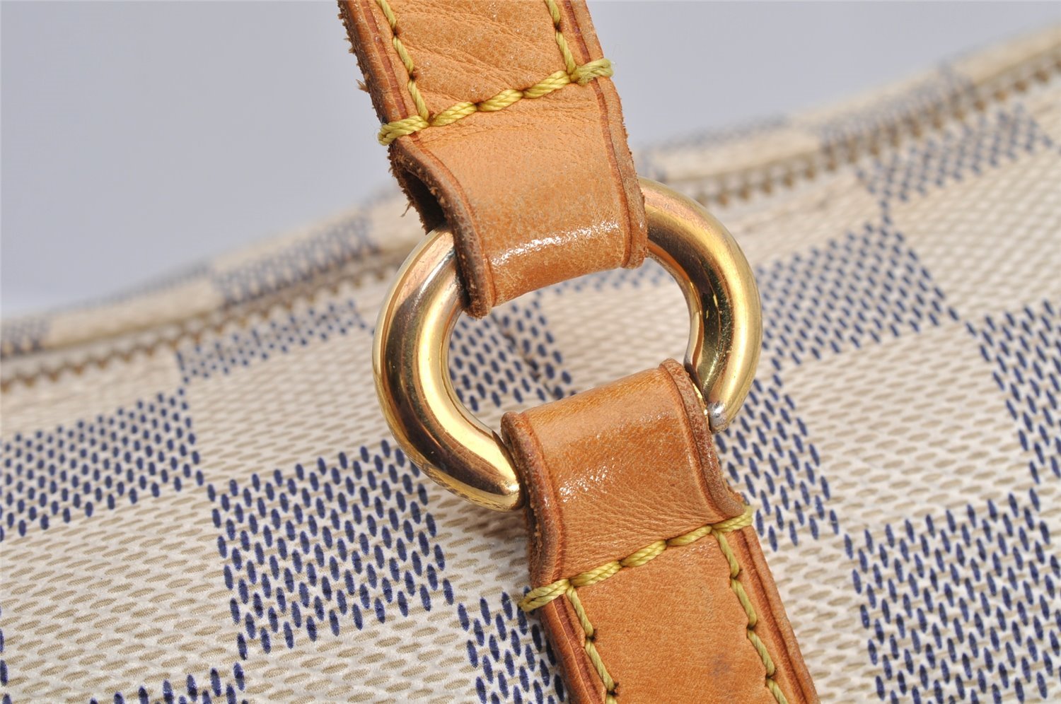 Authentic Louis Vuitton Damier Azur Totally PM Tote Bag White N41280 LV 6915I