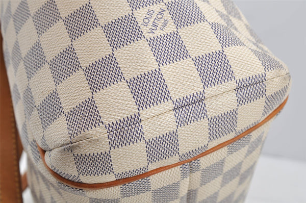 Authentic Louis Vuitton Damier Azur Totally PM Tote Bag White N41280 LV 6915I