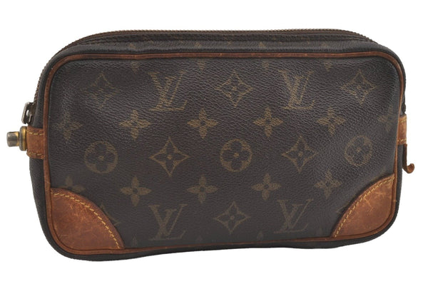 Auth Louis Vuitton Monogram Marly Dragonne PM M51827 Clutch Hand Bag Junk 6916I