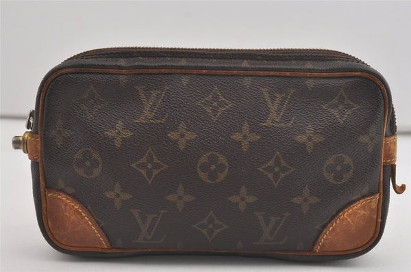 Auth Louis Vuitton Monogram Marly Dragonne PM M51827 Clutch Hand Bag Junk 6916I