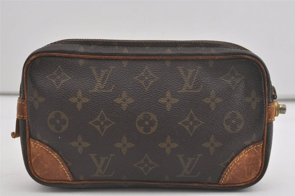 Auth Louis Vuitton Monogram Marly Dragonne PM M51827 Clutch Hand Bag Junk 6916I