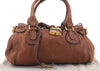 Authentic Chloe Paddington Leather Shoulder Hand Bag Purse Brown 6917D