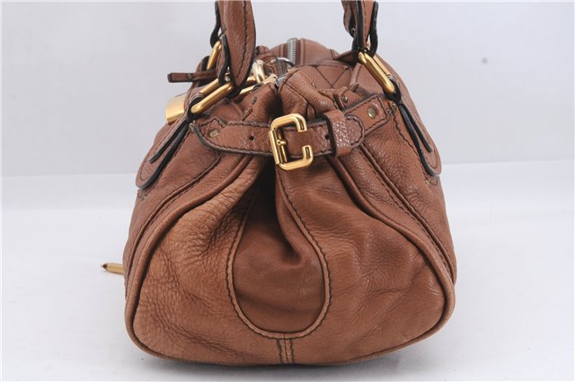 Authentic Chloe Paddington Leather Shoulder Hand Bag Purse Brown 6917D