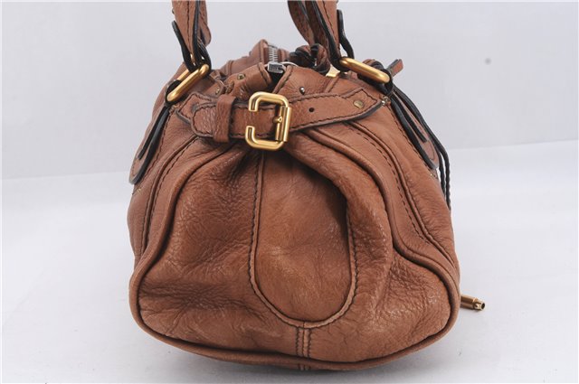 Authentic Chloe Paddington Leather Shoulder Hand Bag Purse Brown 6917D