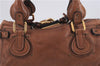 Authentic Chloe Paddington Leather Shoulder Hand Bag Purse Brown 6917D