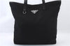 Authentic PRADA Nylon Leather Shoulder Tote Bag Purse Black 6918C