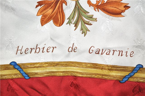 Authentic HERMES Carre 90 Scarf "Herbier de Gavarnie" Silk Red 6918F