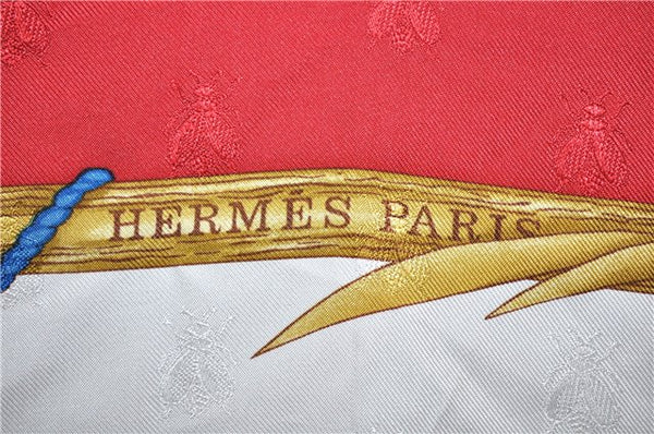 Authentic HERMES Carre 90 Scarf "Herbier de Gavarnie" Silk Red 6918F