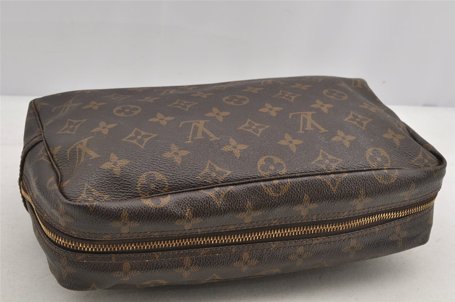 Auth Louis Vuitton Monogram Trousse Toilette 28 Clutch Hand Bag Old Model 6918I